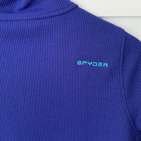 Spyder Girls XL Endure Stryke Jacket – Blue Ribbed Knit Full Zip Fleece - Picture 5 of 11
